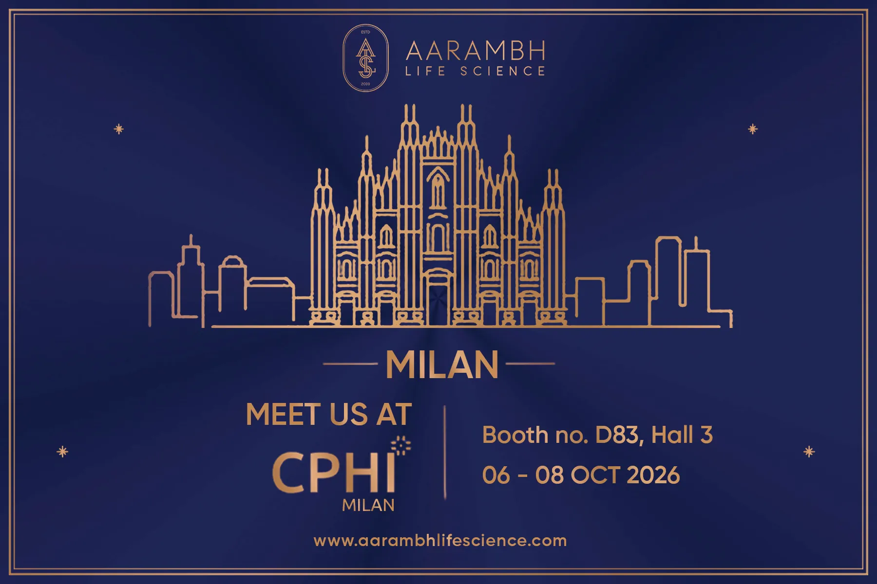 CPHI Milan 2026 Aarambh Life Science